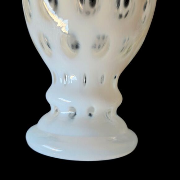 Fenton Honeysuckle Coin Dot Optic Opalescent Ruffled Glass Vase 6.5" - Picture 3 of 6